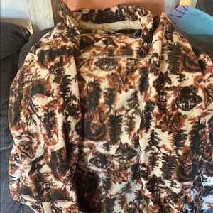 Columbia Black and Brown Fleece Jacket